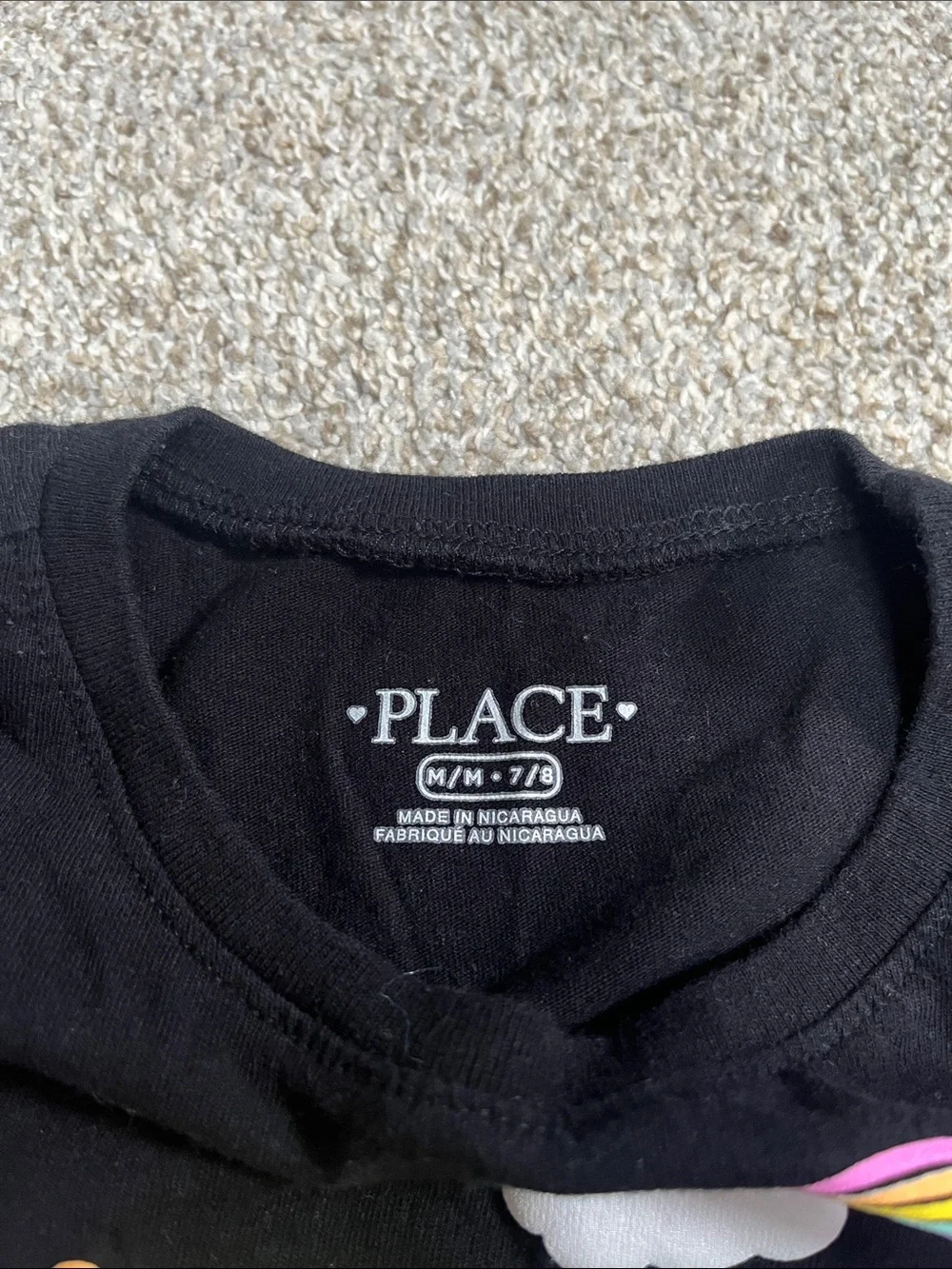 The Children's Place Black Tee with Rainbow 'I'm the Birthday Girl' Graphic